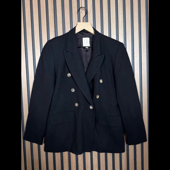 Clifford & Willo Jackets & Blazers - New Clifford & Willo Jacket 6 Petite Womens Black 100% Wool Double-Breasted CW